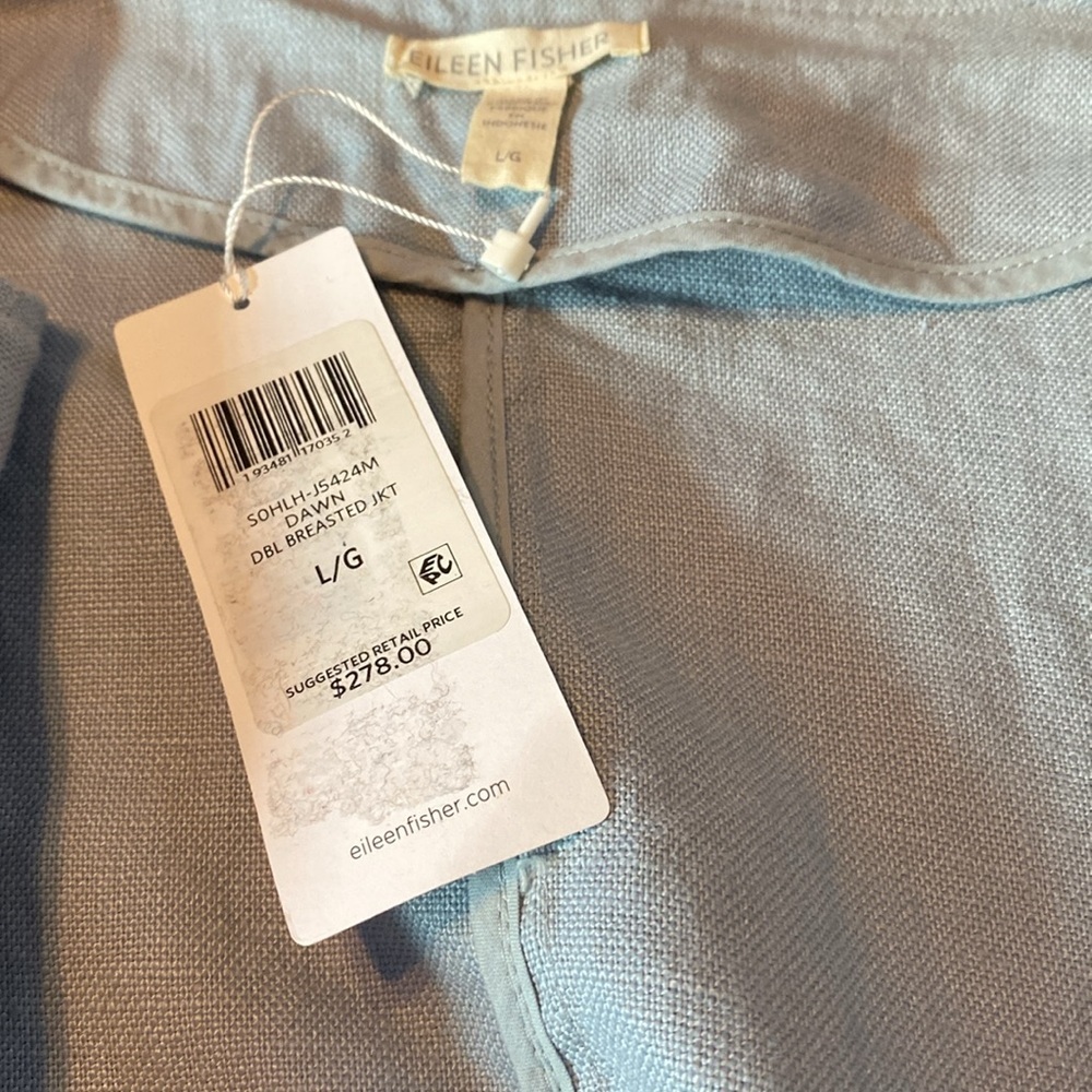 NWT $278 Boxy Heavyweight Organic Linen Dawn Jacket Size Large - Picture 4 of 4